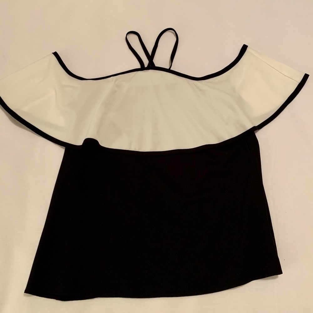 Devlin black & white off the shoulder top